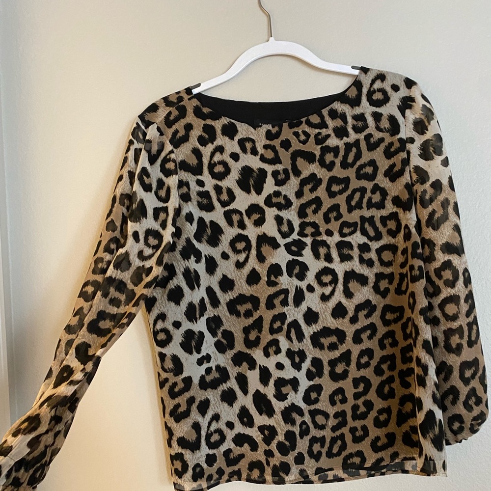 Leopard Print Silk Top
